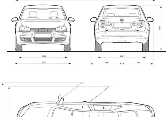 Volkswagen Jetta (2005) (Volzwagen Jetta (2005)) - drawings (drawings) of the car